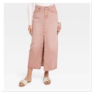 Women’s Denim Maxi Skirt Universal Thread Clay Pink